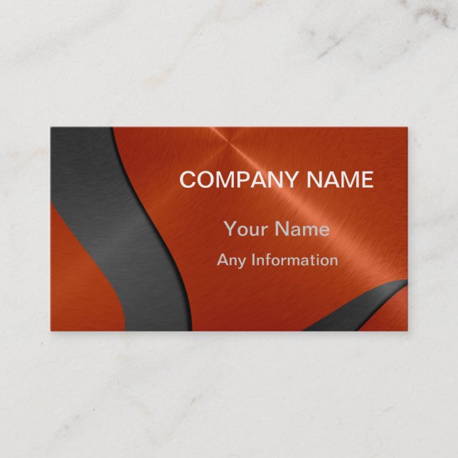 Carte De Visite Noir et orange Luxury Metallic 2 (Devant)