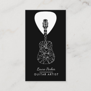 Carte De Visite Noir géométrique du DJ d'artiste de lecteur de