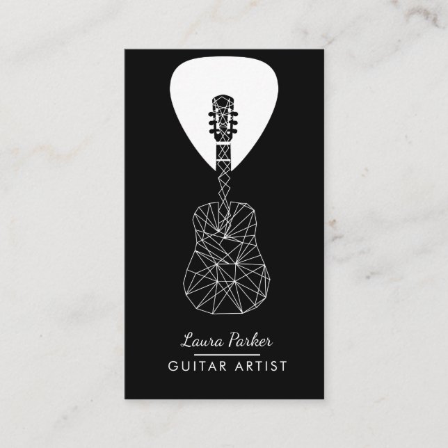 Carte De Visite Noir géométrique du DJ d'artiste de lecteur de (Devant)