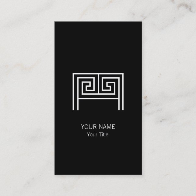 CARTE DE VISITE NOIR GREC DE MONOGRAMME DE LA LETTRE M (Devant)
