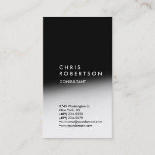 Carte de visite noir gris blanc tendance vertical