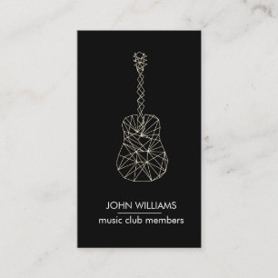 Carte De Visite Noir gris de joueur de professeur de musicien de