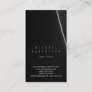 Carte de visite noir gris foncé vertical élégant