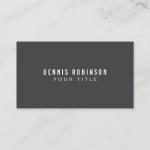 Carte De Visite Noir gris moderne générique simple masculin pers