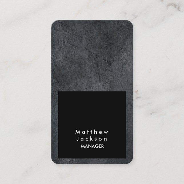 Carte De Visite Noir gris moderne Plain professionnel tendance (Devant)