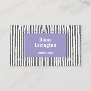 Carte de visite noir Lavender Lignes modernes
