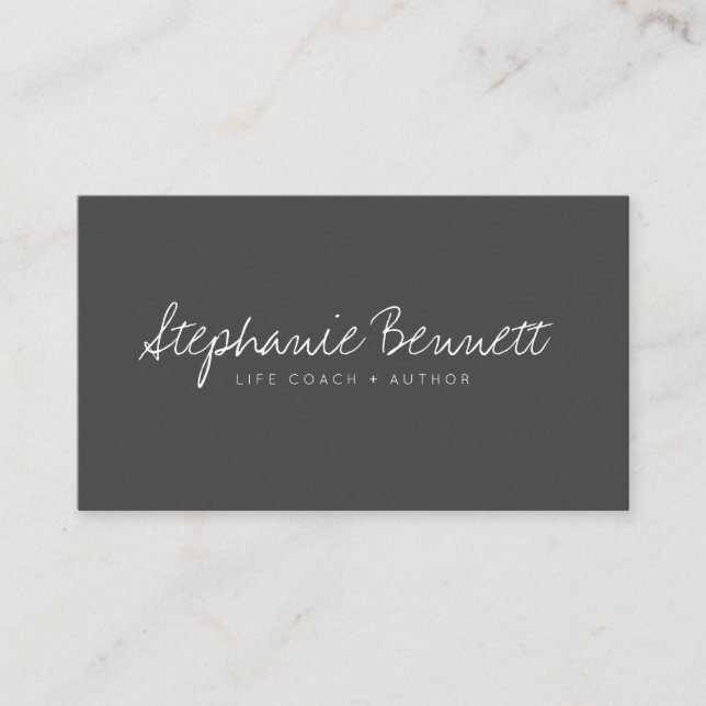 Carte De Visite Noir manuscrit signature logo vie coach (Devant)