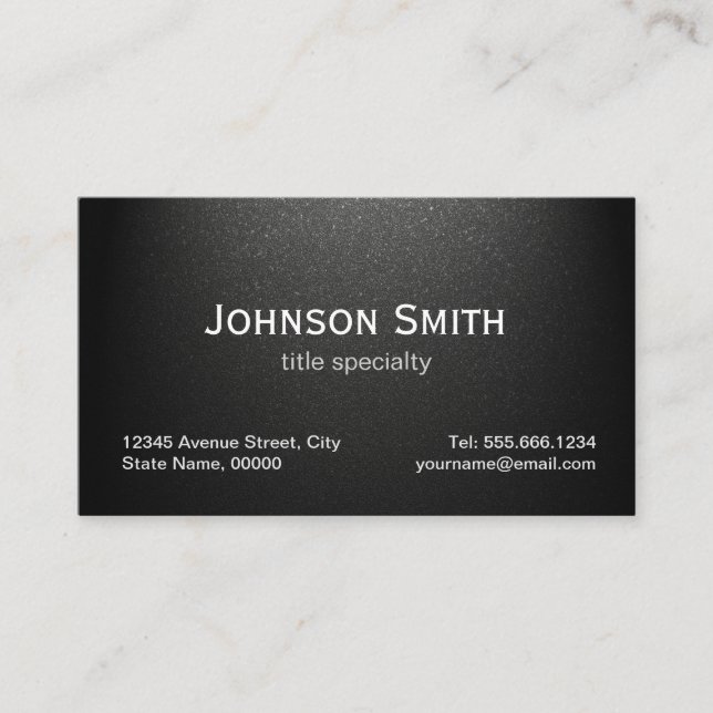 Carte De Visite Noir mat professionnel - Simple Design (Devant)