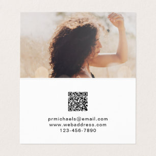 Carte De Visite Noir minimal avec lettres et code QR photo
