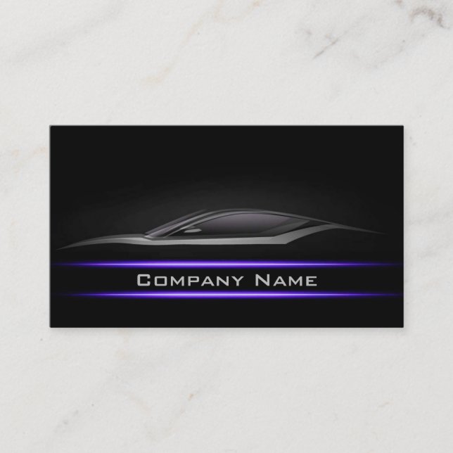 Carte De Visite Noir minimal Purpe Ligne néon Luminosité de la voi (Devant)