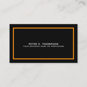 carte de visite noir moderne avec ligne orange min