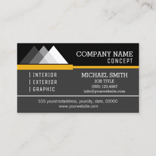 Carte De Visite Noir moderne professionnel et Jet