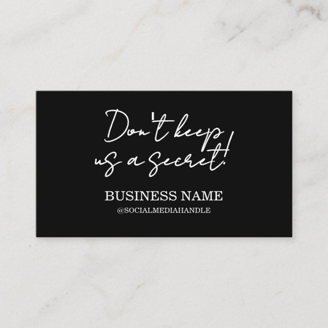 Carte De Visite Noir Moderne Référencer Un Ami (Devant)