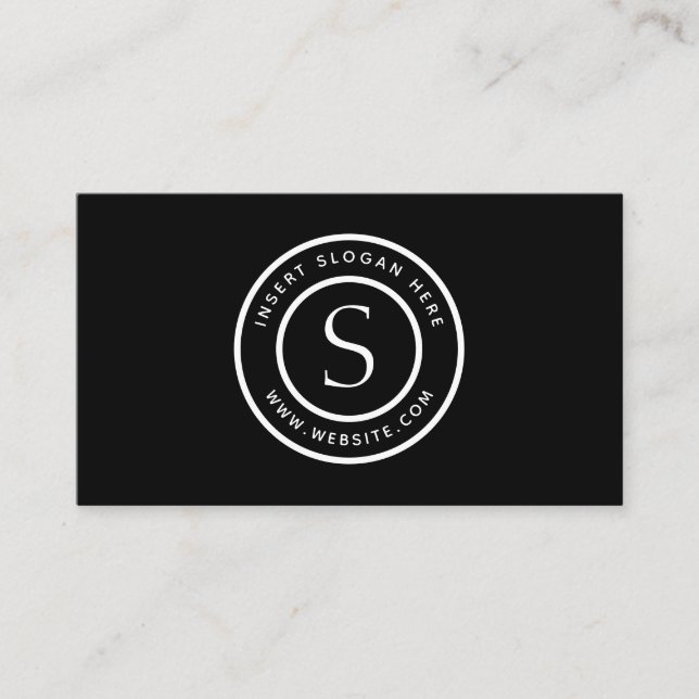 Carte De Visite Noir moderne simple simple professionnel de logo (Devant)