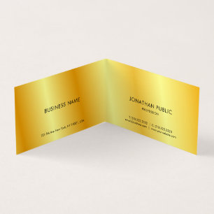 Carte De Visite Noir & Or Professionnel Design élégant plié