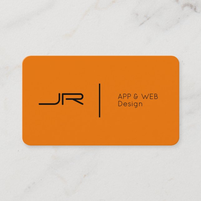 Carte De Visite Noir orange de futur style moderne de logo (Devant)