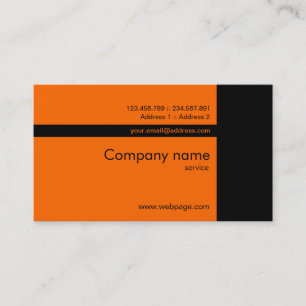 Carte de visite noir orange personnalisé