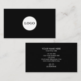 Carte De Visite Noir professionnel ajoutez votre logo