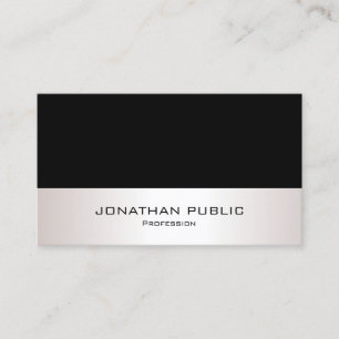 Carte De Visite Noir Professionnel Faux Argent Moderne Simple