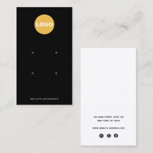 Carte De Visite Noir Quatre 4 Trous Écran Porte-oreille Logo