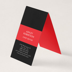 Carte De Visite Noir & Rouge Moderne Minimaliste Professionnel Sim