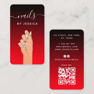 Carte De Visite Noir rouge Parties scintillant Marbre Clou Artiste