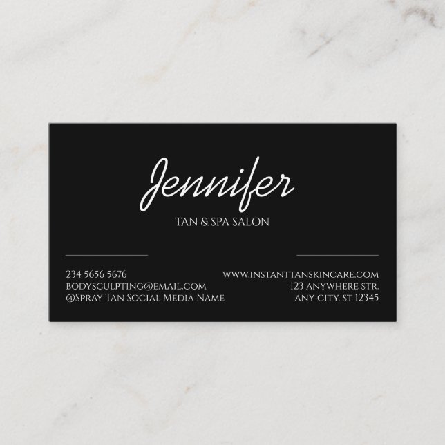 Carte De Visite Noir simple forme propre Logo Moderniste (Devant)