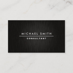 Carte De Visite Noir simple moderne élégant professionnel en métal