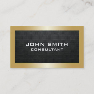 Carte De Visite Noir simple moderne en métal d'or élégant