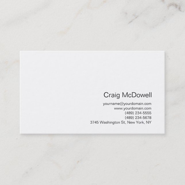 Carte de visite noir simple pour professionnels (Devant)
