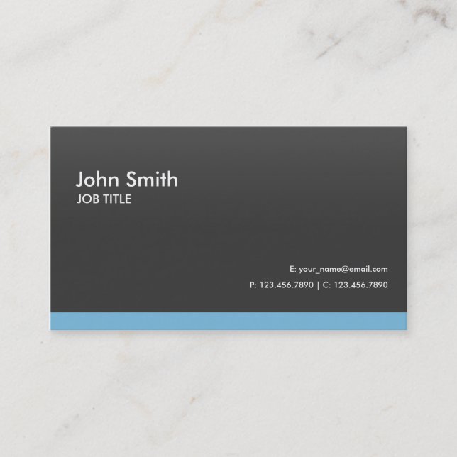 Carte De Visite Noir simple simple professionnel moderne (Devant)