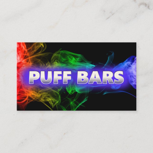 Carte de visite noir Vape Bar Puff (Devant)