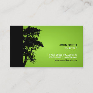 Carte de visite noir/vert d'arbre
