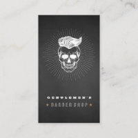 Noir Vintage Retro Barber Shop Crâne