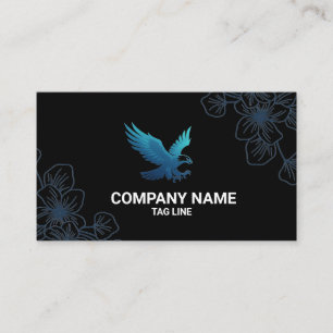 Carte de visite noire à motif floral pour boutique