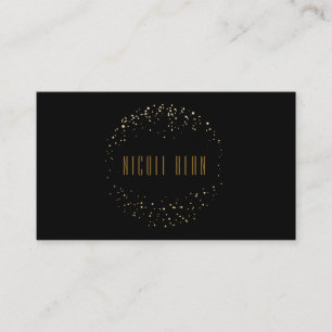Carte de visite noire avec emblème de cercle en po