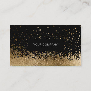 Carte de visite noire Glitter Drop Gold