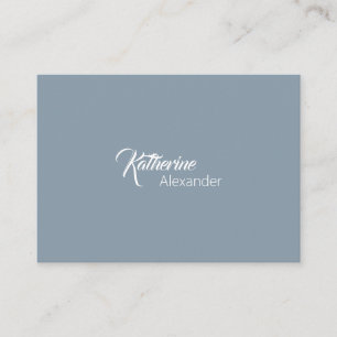 Carte De Visite Nom bleu Dusty uniquement sur le script avant et l