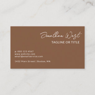Carte De Visite Nom Brown Russet Dans Le Script De Signature Un Cô