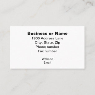 Carte De Visite Nom commercial et informations centrées dans