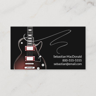 Carte De Visite Nom de bande personnalisé Rock & Roll Guitare Musi