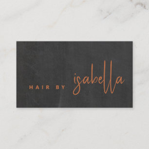 Carte De Visite Nom de la coiffure au cuivre moderne pour script