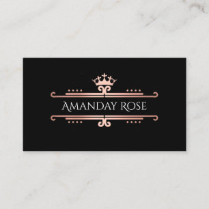 Carte De Visite Nom de la marque royale Rose Black Vintage Princes