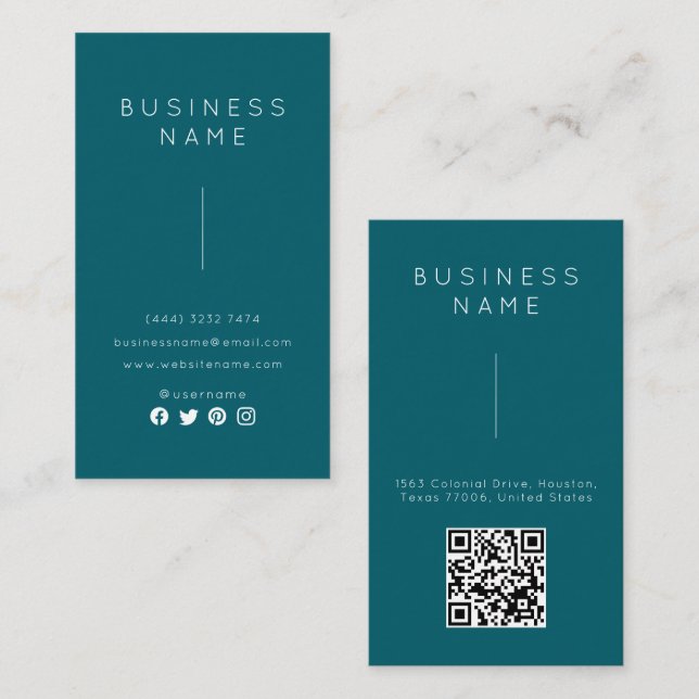 Carte De Visite Nom de l'emploi simple professionnel élégant Titre (Devant / Derrière)