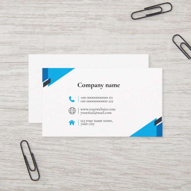 Carte De Visite Nom de l'entreprise (Devant/Arrière en situation)