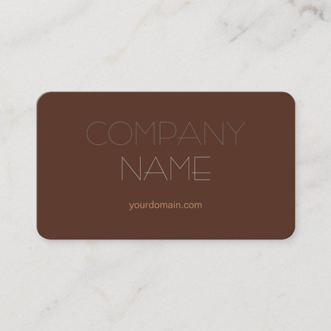 Carte De Visite Nom de l'entreprise Brown tendance et élégant (Devant)