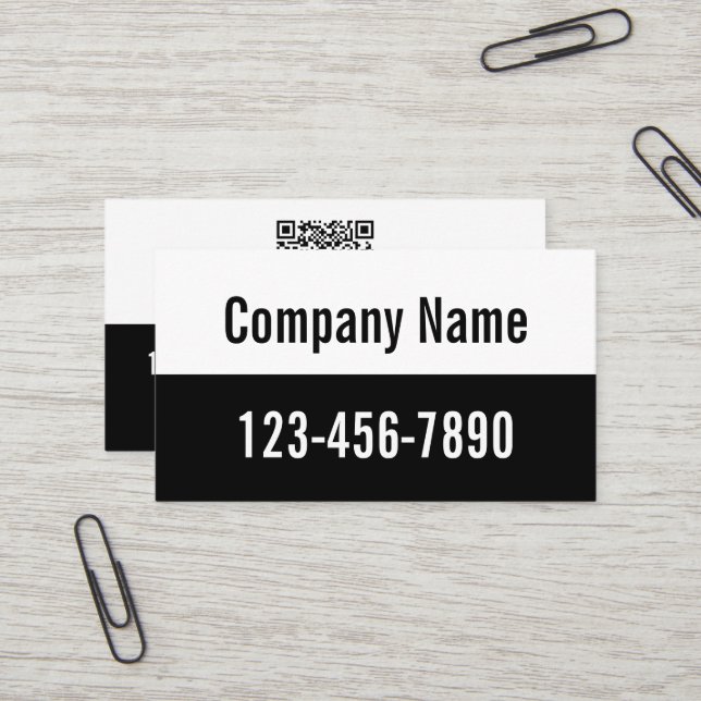Carte De Visite Nom de l'entreprise QR Code Numéro de téléphone no (Devant/Arrière en situation)