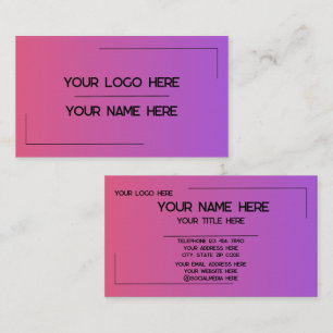 Carte De Visite Nom de logo personnalisé Minimaliste Moderne Profe
