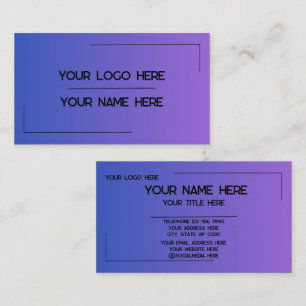 Carte De Visite Nom de logo personnalisé Minimaliste Moderne Profe