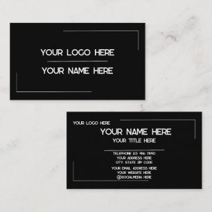 Carte De Visite Nom de logo personnalisé Minimaliste Moderne Profe